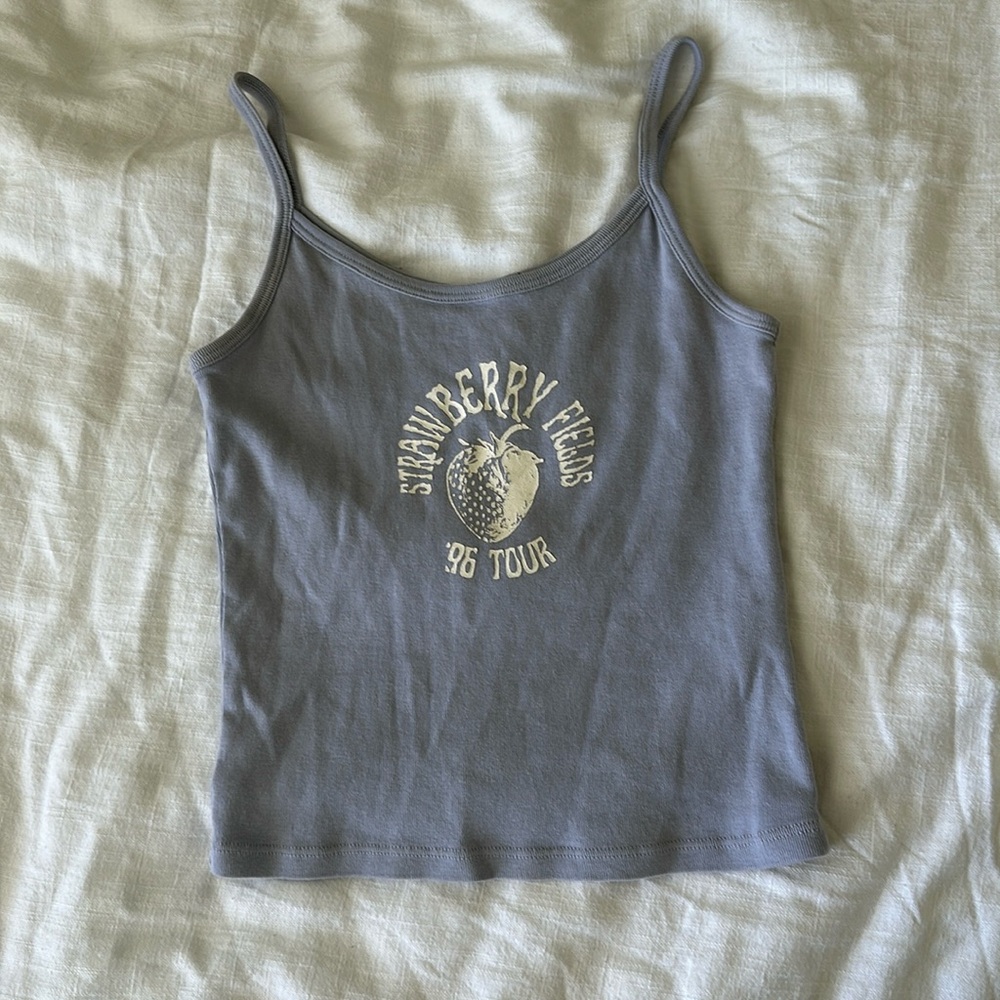 Light Blue Strawberry Fields Tank Top